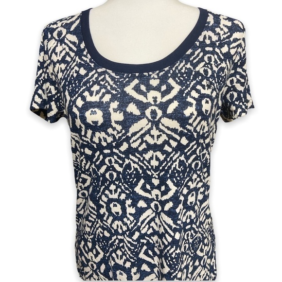 Lauren Ralph Lauren Crewneck T-Shirt Ikat Print Cotton Women’s Size L - Picture 2 of 9